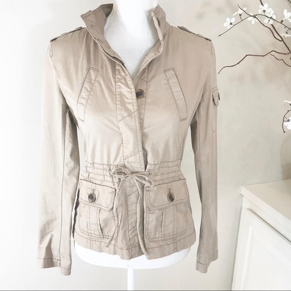 Ann Taylor Loft Cotton Khaki Utility Jacket XS